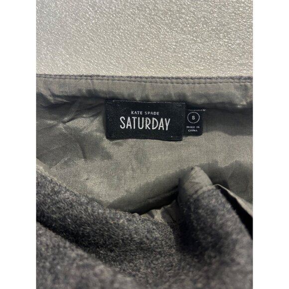 Kate Spade Saturday Grey Wool Blend Skirt Size 8 Side Zip - Picture 5 of 6